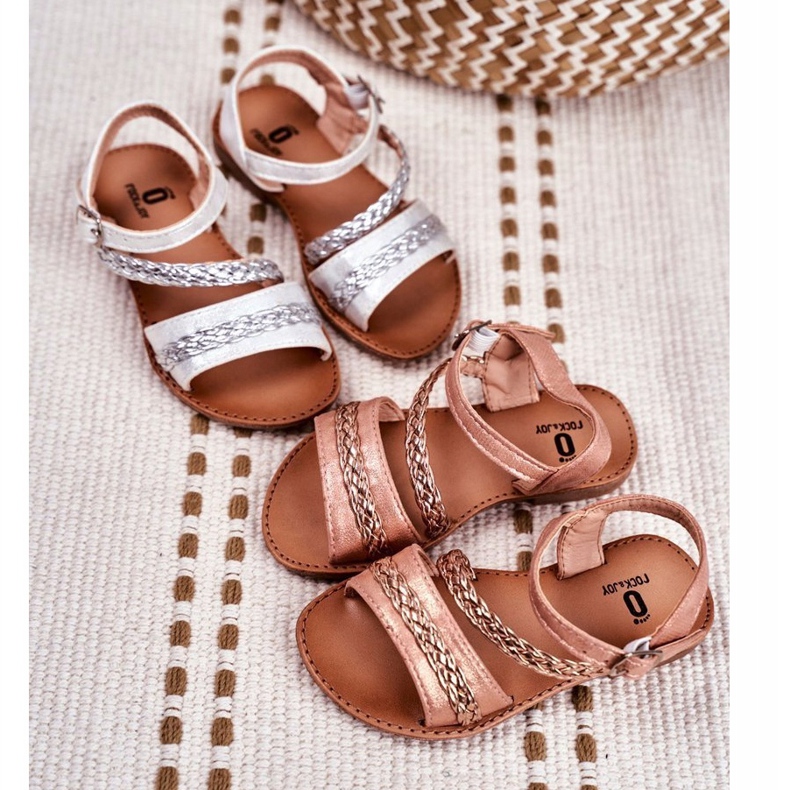 FRROCK Champagne Kremo gyermek szandál rózsaszín sárga 1