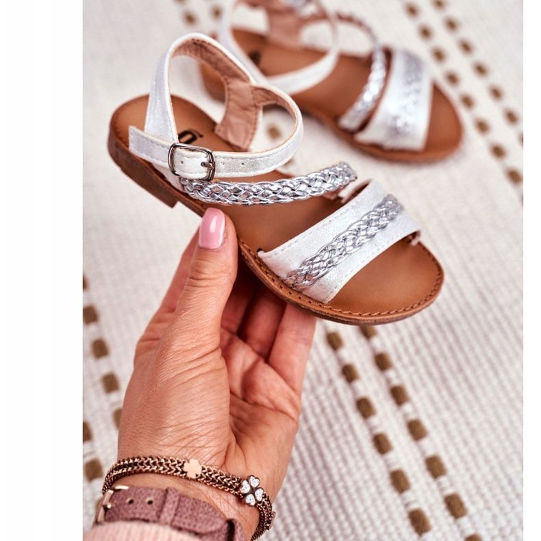 FRROCK Gyermek ezüst Kremo szandál szürke 2