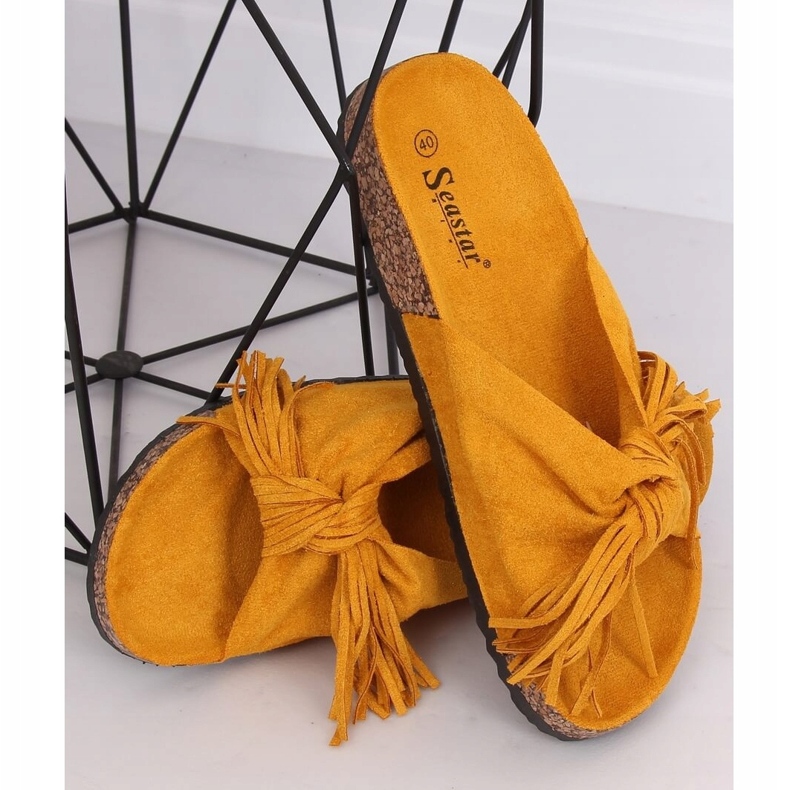 Női boho mézes papucs CK136P Sárga 1 Női boho mézes papucs CK136P Sárga 1