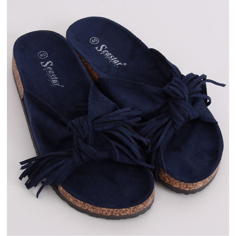 Női sötétkék boho papucs CK136P D.BLUE 1