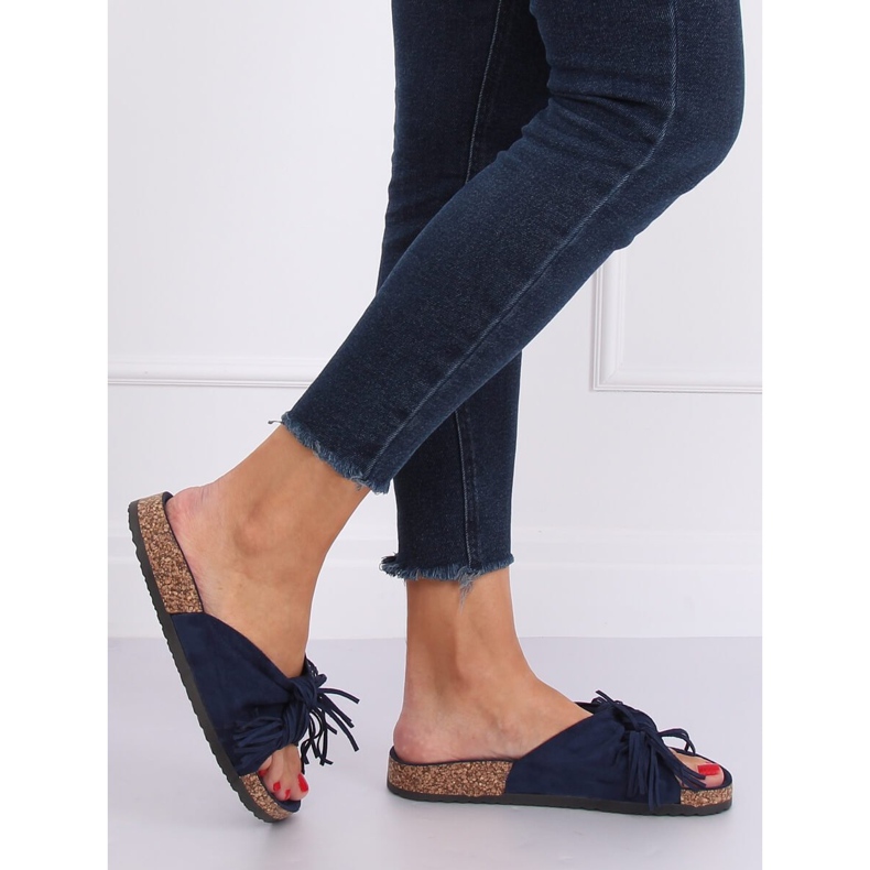 Női sötétkék boho papucs CK136P D.BLUE 2
