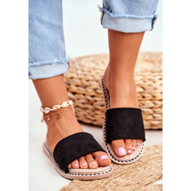 FRJ Klasszikus női papucs Velúr Fekete Nézz rám 2