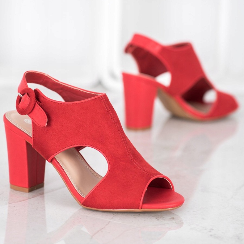 Weide Épített szandál velúrral piros 1