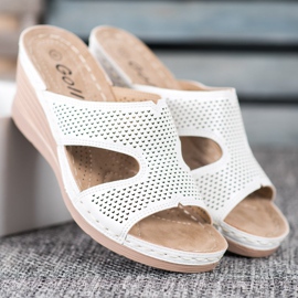 GOLL Könnyű ék papucs fehér 2