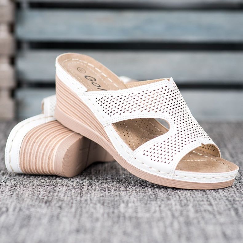 GOLL Könnyű ék papucs fehér 1