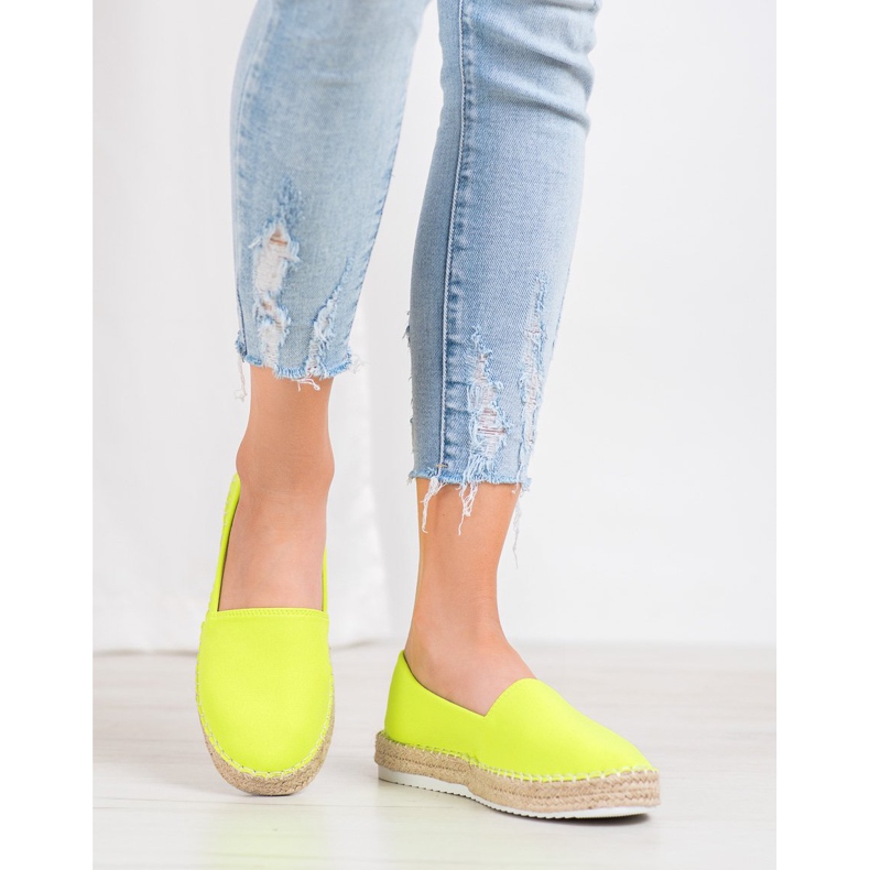 Small Swan Textil espadrillák zöld sárga 1