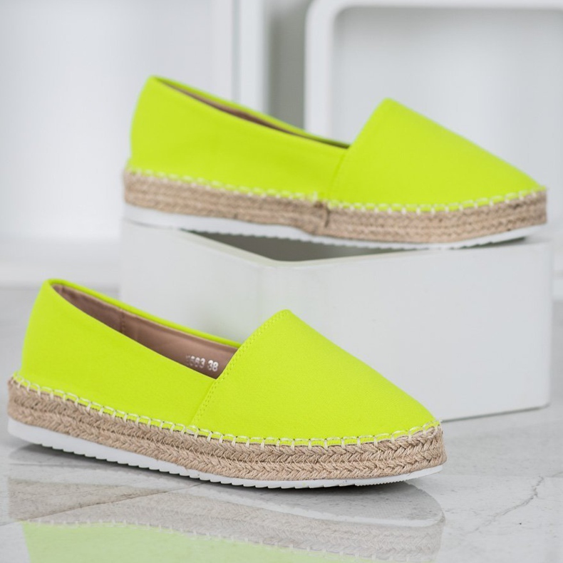 Small Swan Textil espadrillák zöld sárga 2