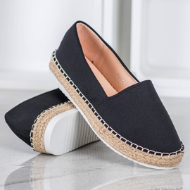 Small Swan Textil espadrillák fekete 1