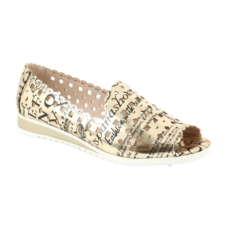 M.Daszyński Női arany balerinák Daszyński SA135-1 fekete sárga 1