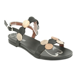 M.Daszyński Fekete szandál arany gyűrűvel Daszyński MR1958-1 sárga 1