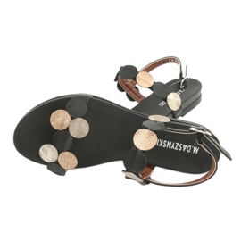 M.Daszyński Fekete szandál arany gyűrűvel Daszyński MR1958-1 sárga 4