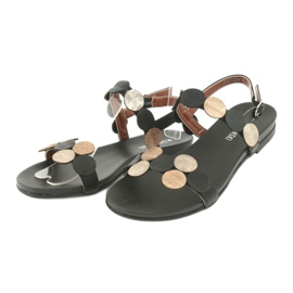 M.Daszyński Fekete szandál arany gyűrűvel Daszyński MR1958-1 sárga 3