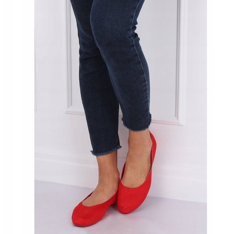 Puha piros női balerinák NK17P Red 2