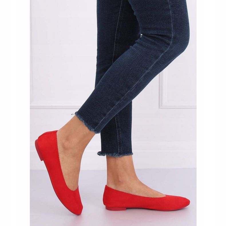 Puha piros női balerinák NK17P Red 1