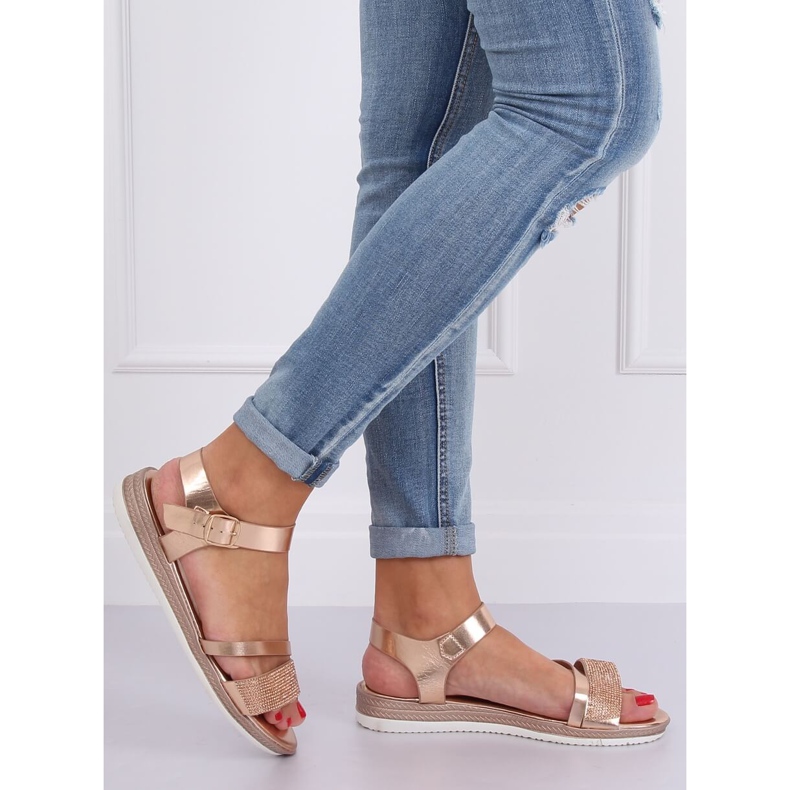 Pezsgő női szandál D-118 Champagne rózsaszín 2