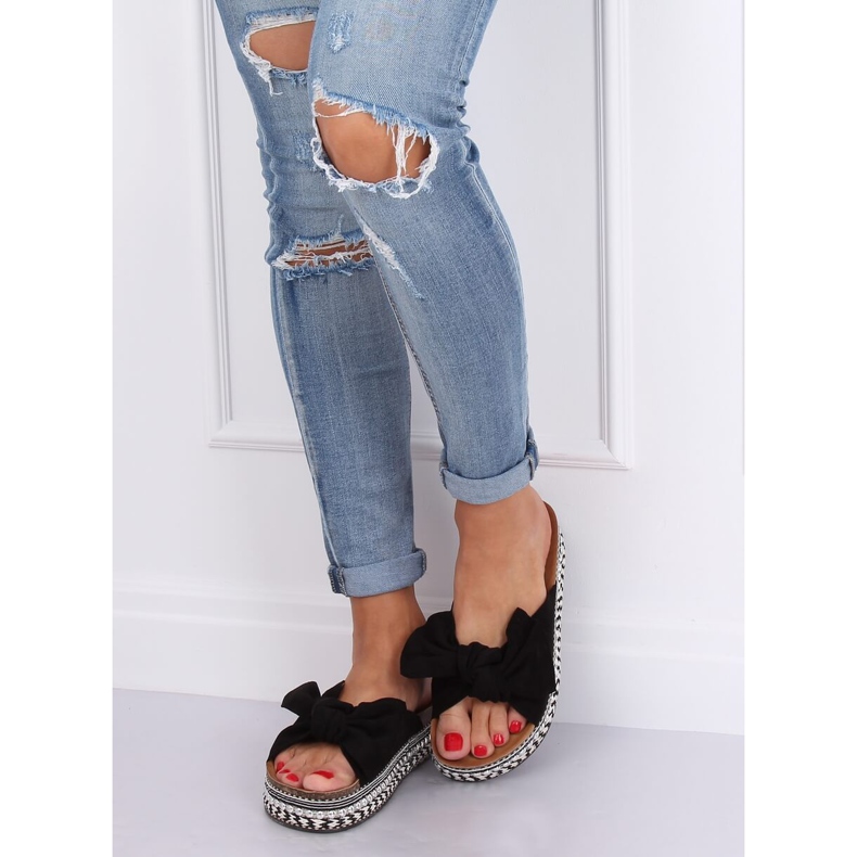 Fekete női fekete papucs LK29P Fekete 2