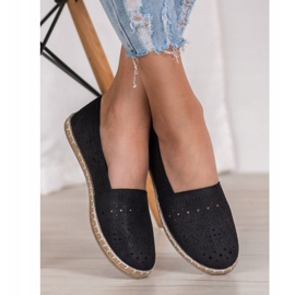 MCKEYLOR Azték espadrillák azték mintákkal fekete 1