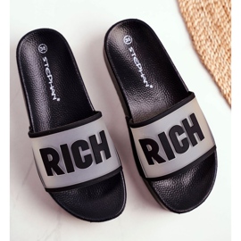 SEA Női fekete gazdag papucs a platformon 1