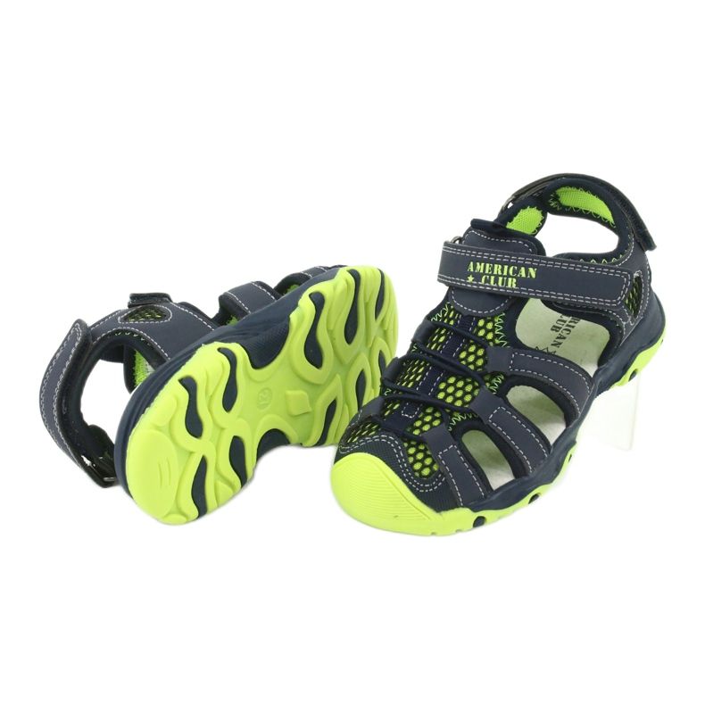 Szandálok bőrből American Club XD06 / 20 sötétkék zöld 3