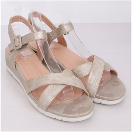 Szandál alacsony ék sarkú arany NS115P LT.GOLD aranysárga 1