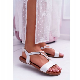 S.Barski Női lapos szandál pántokkal és köbös cirkónium ezüst Madeline szürke 1