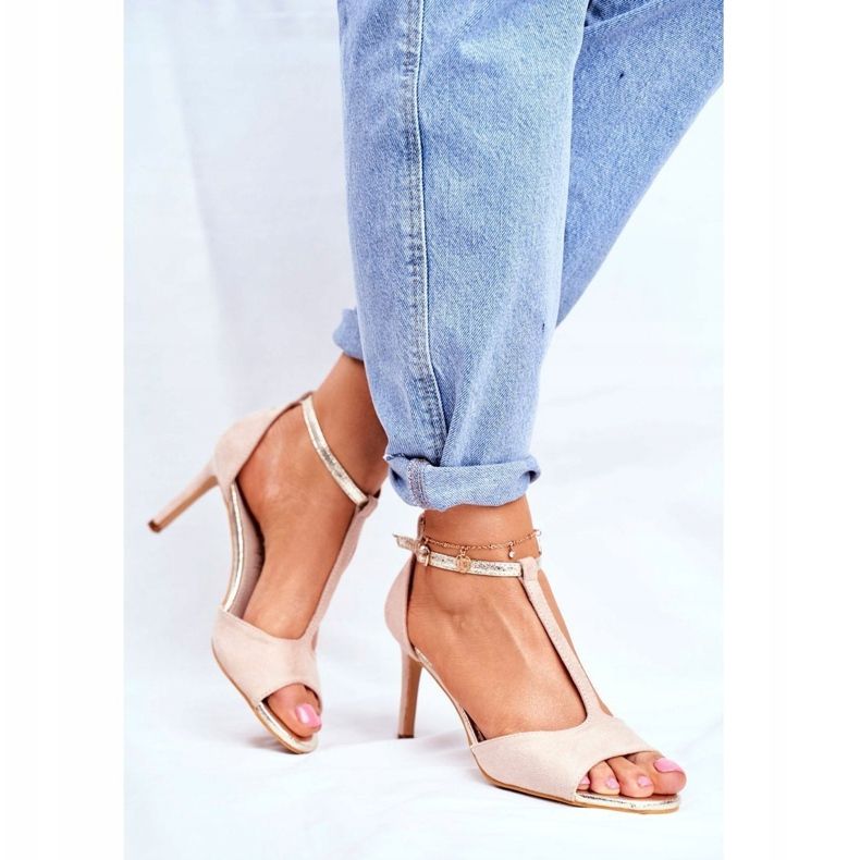 S.Barski Női szandál magas sarkú bézs 280-58 Move On Me 1