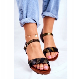 S.Barski Női szandál Flat Black Summer Vibes fekete 1