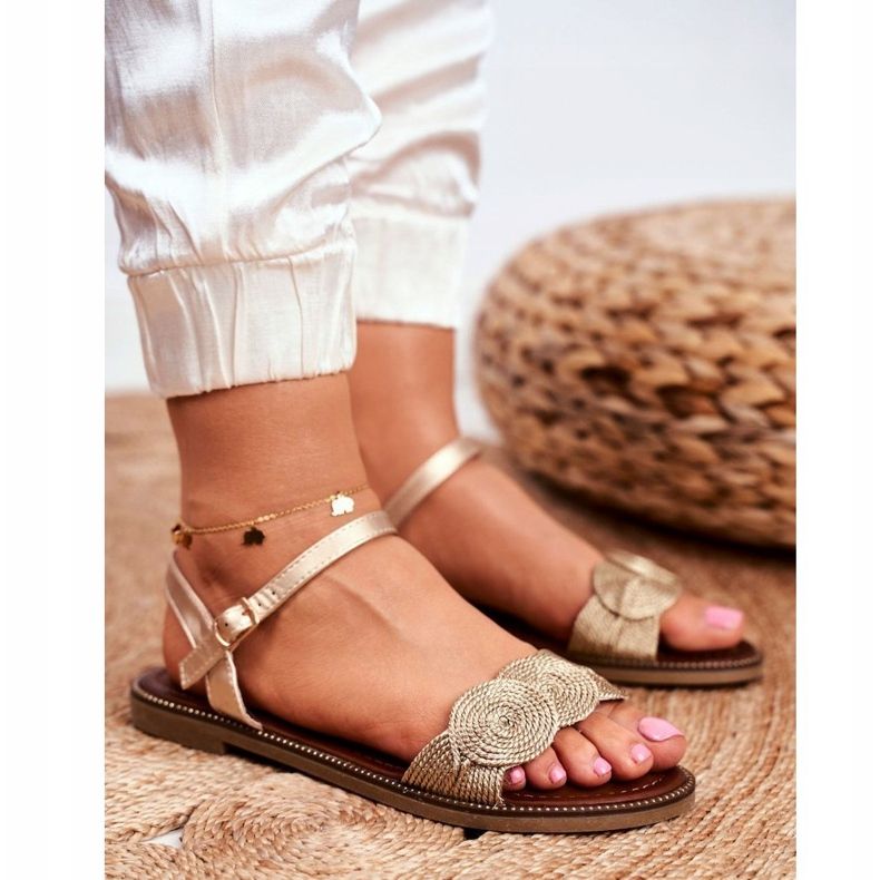 S.Barski Női szandál Flat Gold Barski Humanity aranysárga 1