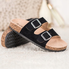 VINCEZA Csattal Papucs fekete 1