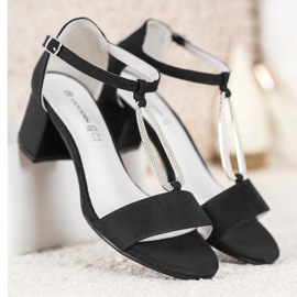 Goodin Elegáns magas sarkú szandál fekete 1