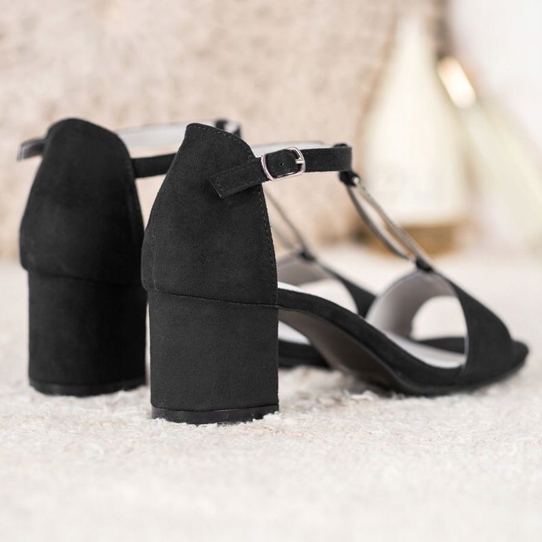 Goodin Elegáns magas sarkú szandál fekete 2