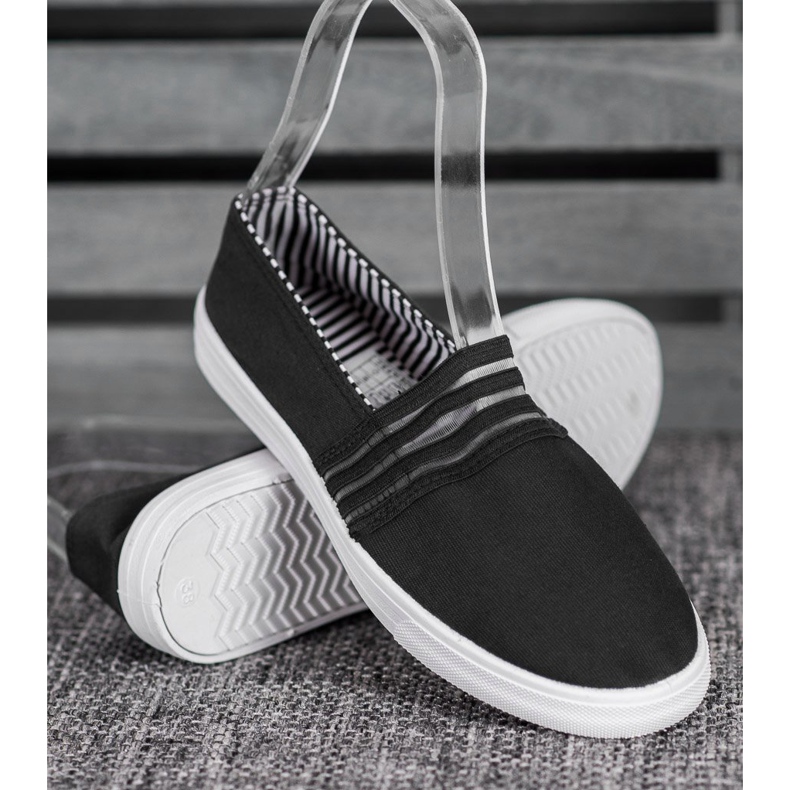 SHELOVET Kényelmes csúszós cipők fekete 2