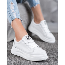 SHELOVET Cipők a szép lány platformon fehér 2