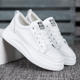 SHELOVET Cipők a szép lány platformon fehér 1