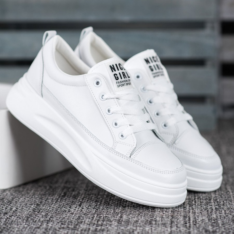 SHELOVET Cipők a szép lány platformon fehér 1