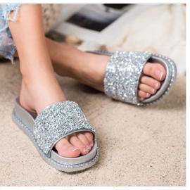 Papucs a VINCEZA platformon szürke 1