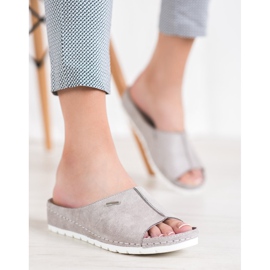 Kényelmes VINCEZA csillogó papucs szürke 1