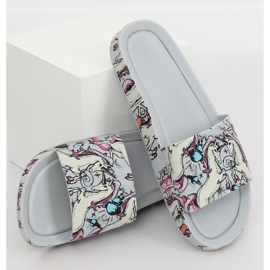 Unikornis szürke papucs CK83 Szürke sokszínű 1