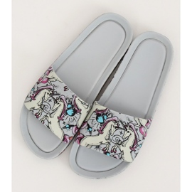 Unikornis szürke papucs CK83 Szürke sokszínű 2