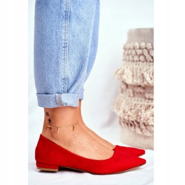 EVE Női balerinák Spitz Suede Red Westley -ben piros 2