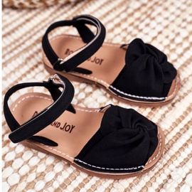 FRROCK Gyermek sárga, ostoba tépőzáras szandál fekete 1