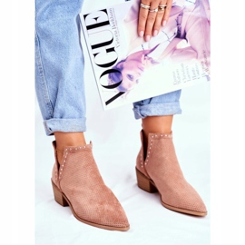 Bellucci Női csizma sarkán Velúr Áttört Pink Margate rózsaszín 1