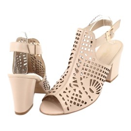 Szandálok egy bárban Laura Messi 1924 Bőr bézs Montoro rózsaszín 4