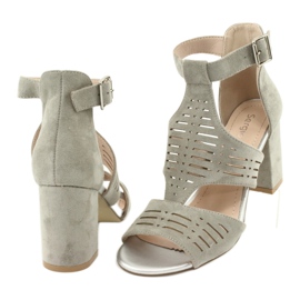 Sergio Leone SK903 velúr felsőrész szandál szürke 4