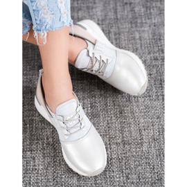 Nézd VINCEZA bőr cipők szürke 2