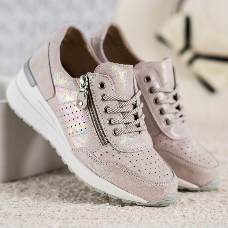 Bőr cipők VINCEZA cipzárral barna 2