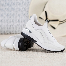 VINCEZA bőr felcsúsztatható cipő fehér 1