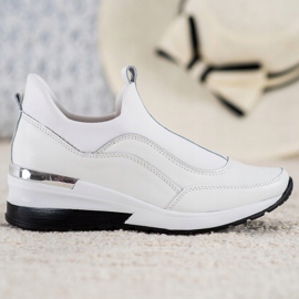 VINCEZA bőr felcsúsztatható cipő fehér 2