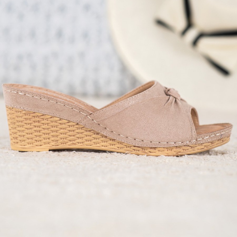 Elegáns VINCEZA csillogó papucs sárga 2