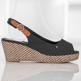 SHELOVET Klasszikus ék szandál fekete 2